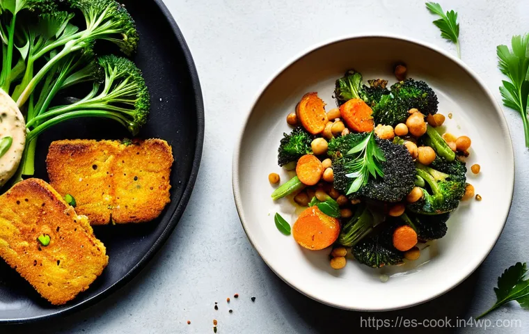 비건 요리 기술 통합법 - Vibrant Plant-Based Protein & Texture Feast**

"A beautifully composed and vibrantly colored vegan m...
